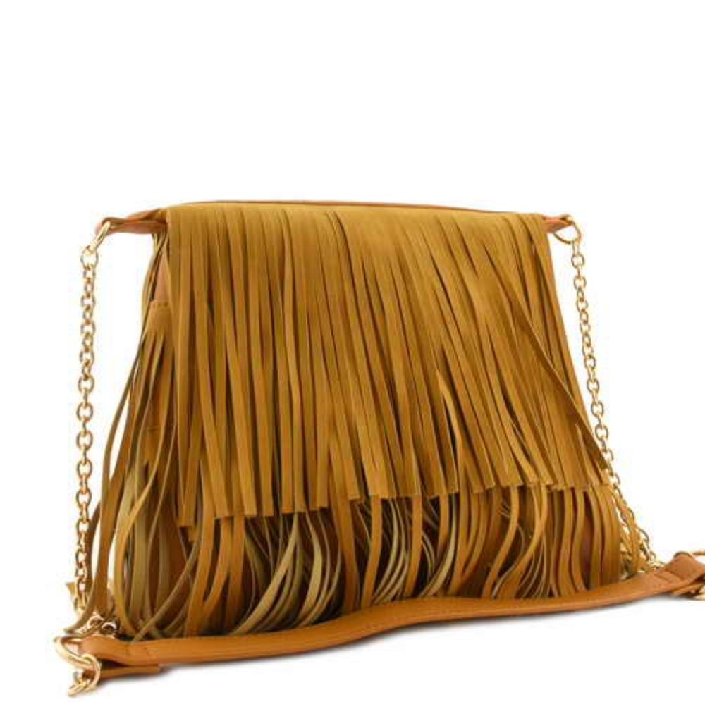 Camel Fringe Messenger Bag